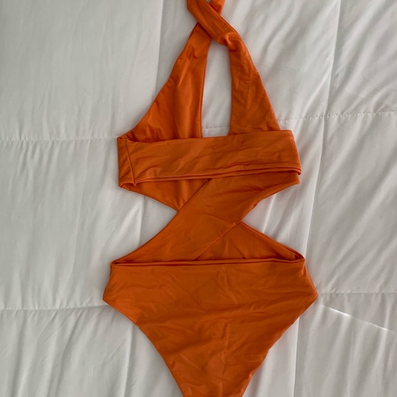 Orange Cut out Swimsuit - Picture 3 of 3